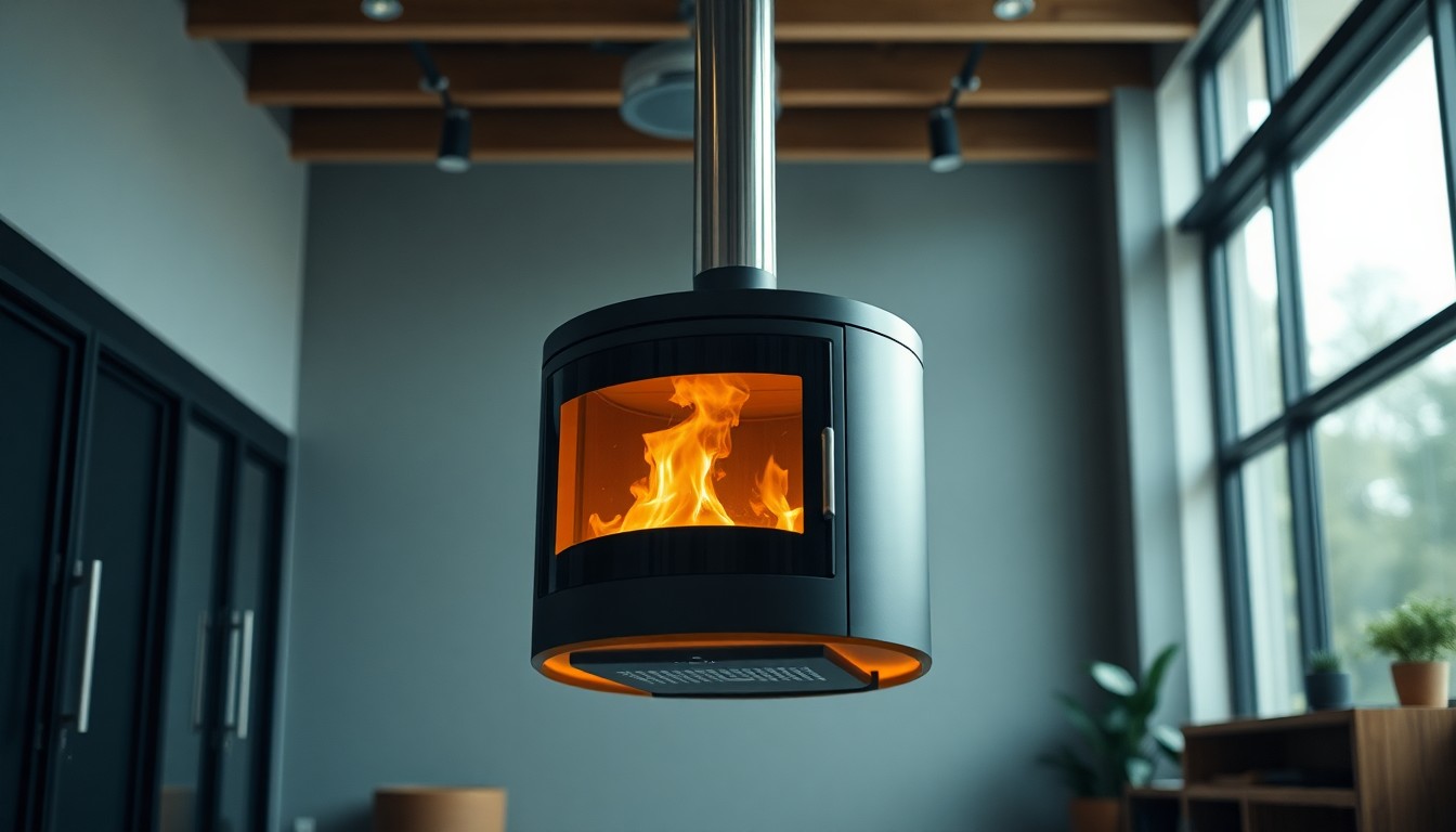 Poêle à bois suspendu : chauffage design, puissant et écolo (guide expert)